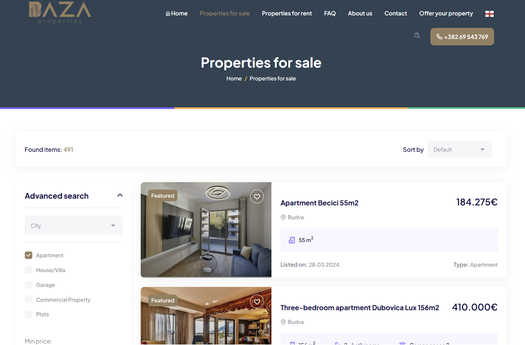 Saradnja sa Baza Properties – moderan sajt i pametan sistem za upravljanje nekretninama